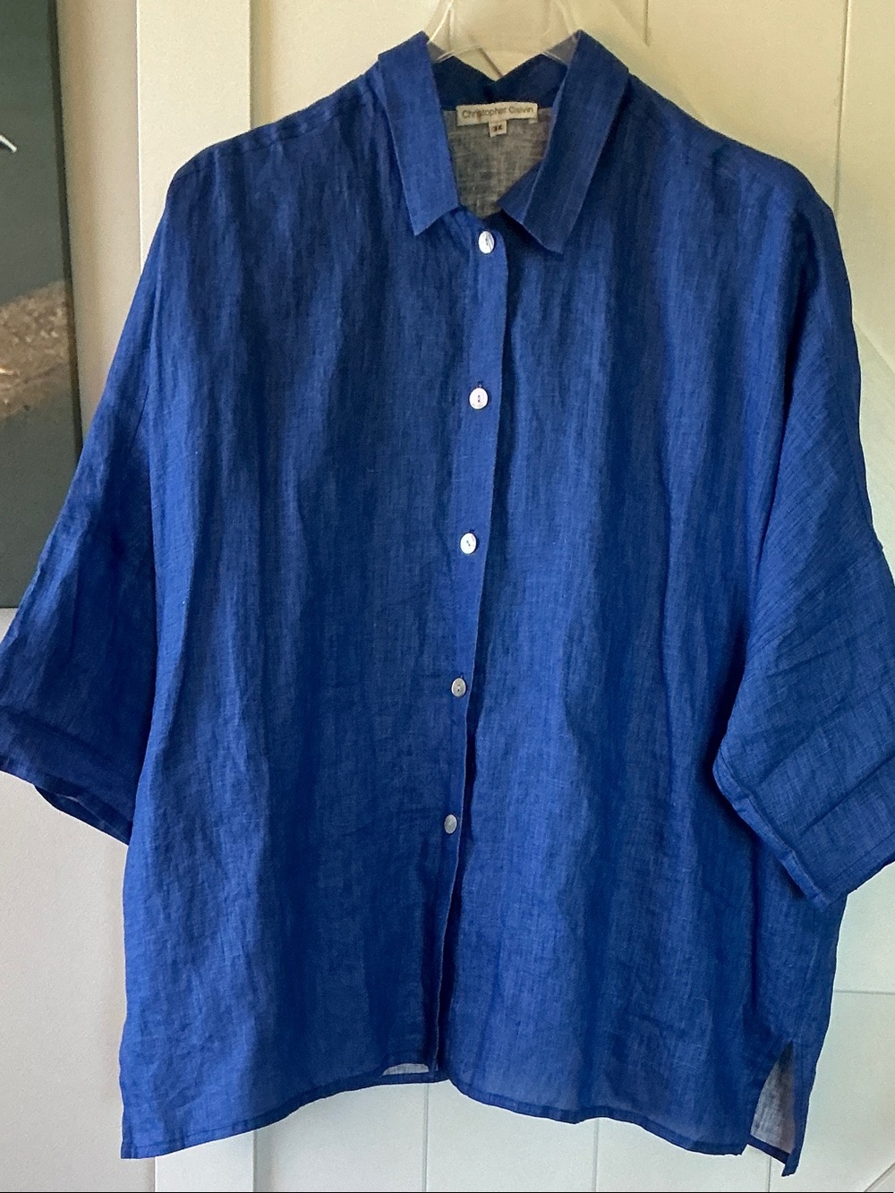 Christopher  Calvin Casual Button-Down Shirt in Royal Blue